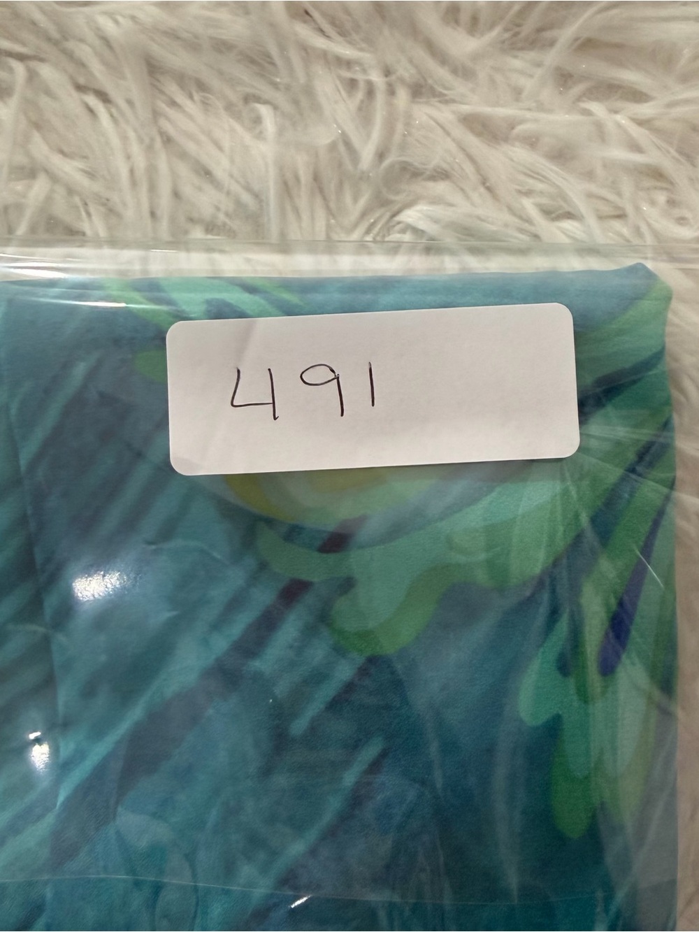 Bob Mackie Womens 1X Kimono Sleeve Top Blue Teal Artsy Flowy Casual - Picture 5 of 5